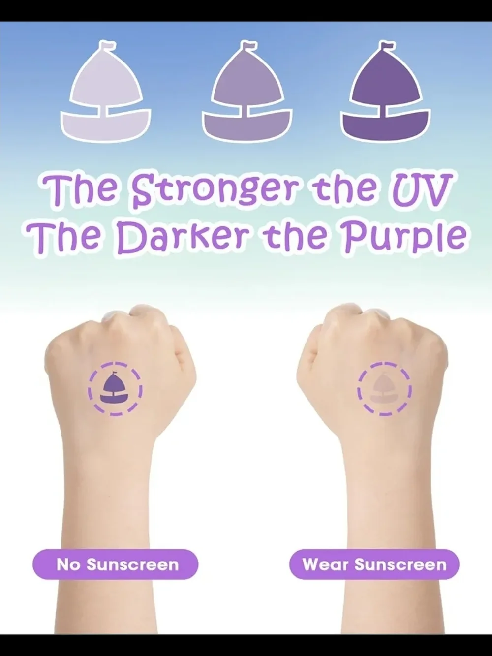 80 Count UV Temporary Tattoos Stickers for Sunscreen - UV Detection